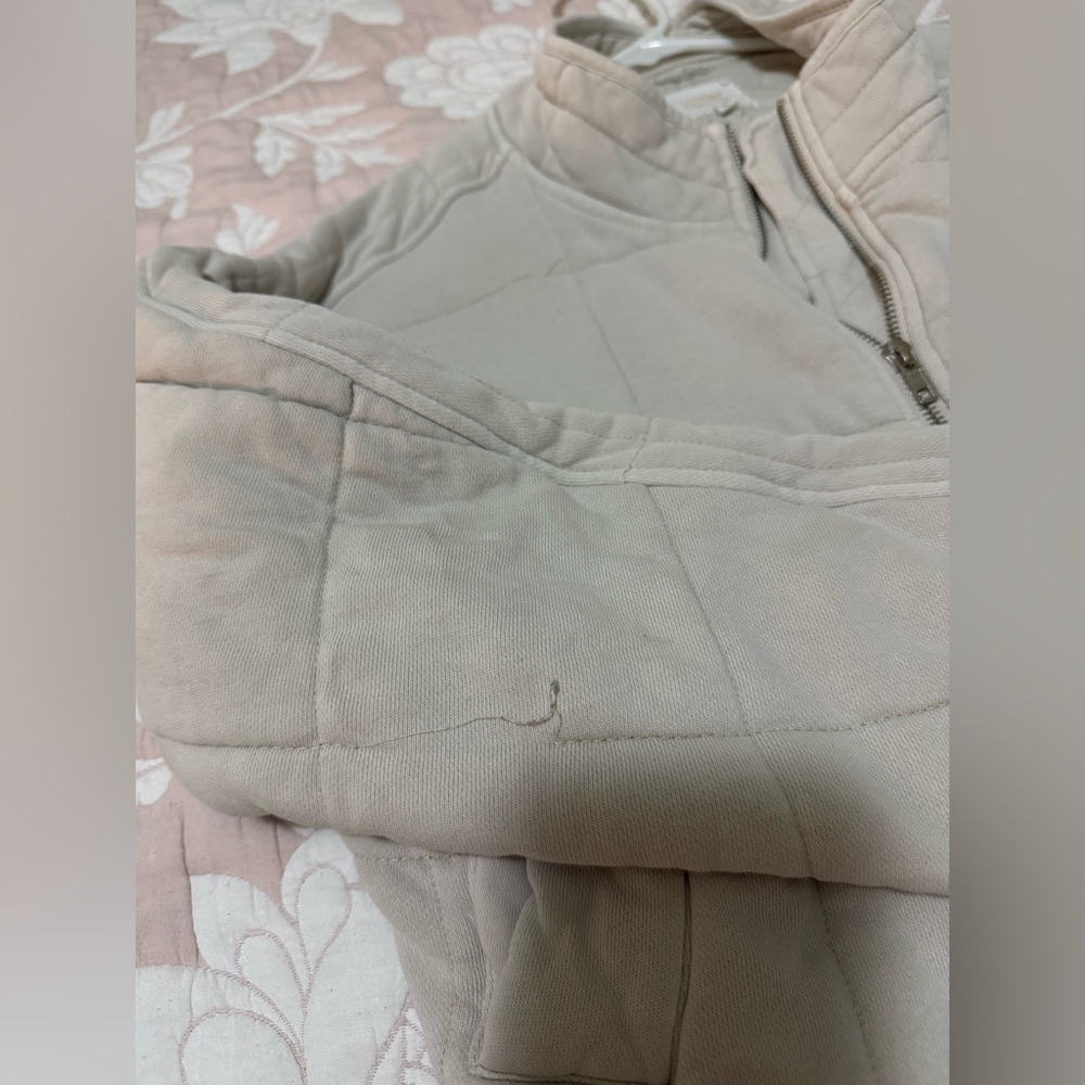 Cotton Beige Quilted Jacket - Picture 3 of 7